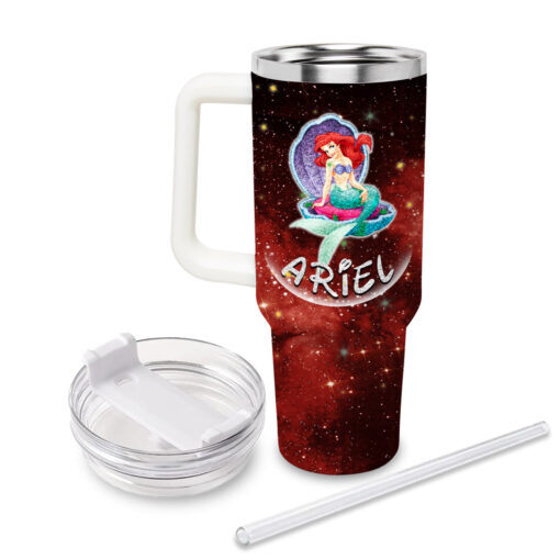 ariel disney princess cartoon custom stanley quencher 40oz stainless steel tumbler with handle j3tu9