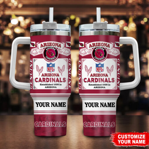 arizona cardinals nfl super bowl champs pride custom stanley quencher 40oz stainless steel tumbler with handle 7dwy5 1