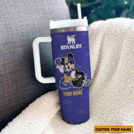 baltimore ravens nfl mickey mouse custom stanley quencher 40oz stainless steel tumbler with handle 0rtmc