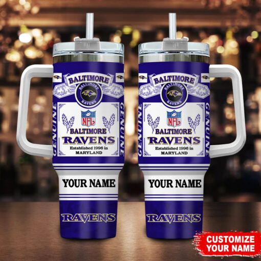 baltimore ravens nfl super bowl champs pride custom stanley quencher 40oz stainless steel tumbler with handle 7qu66