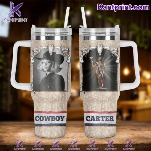 beyonce cowboy carter music custom stanley quencher 40oz stainless steel xttox 1