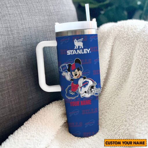 buffalo bills nfl mickey mouse custom stanley quencher 40oz stainless steel tumbler with handle isz3c