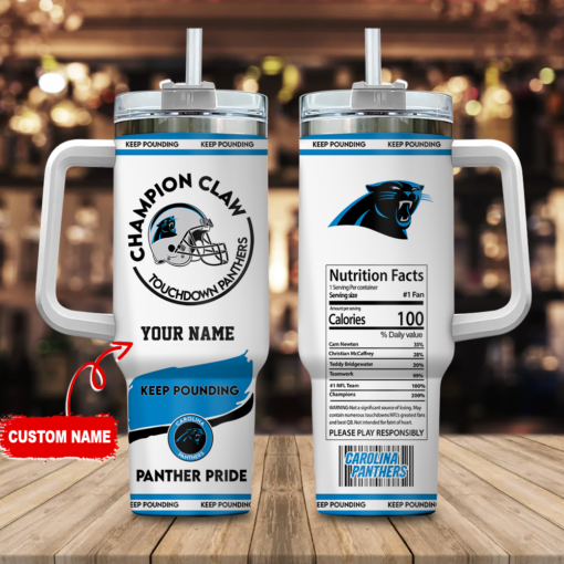 carolina panthers nfl champion claw custom stanley quencher 40oz stainless steel tumbler with handle ogbvy 1