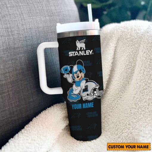 carolina panthers nfl mickey mouse custom stanley quencher 40oz stainless steel tumbler with handle tgndd