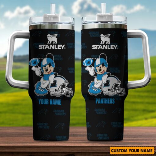 carolina panthers nfl mickey mouse custom stanley quencher 40oz stainless steel tumbler with handle wuvrv 1