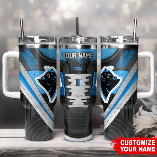 carolina panthers nfl sneaker custom stanley quencher 40oz stainless steel tumbler with handle 8wp9b