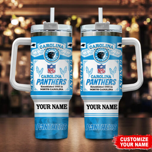 carolina panthers nfl super bowl champs pride custom stanley quencher 40oz stainless steel tumbler with handle gvaow 1