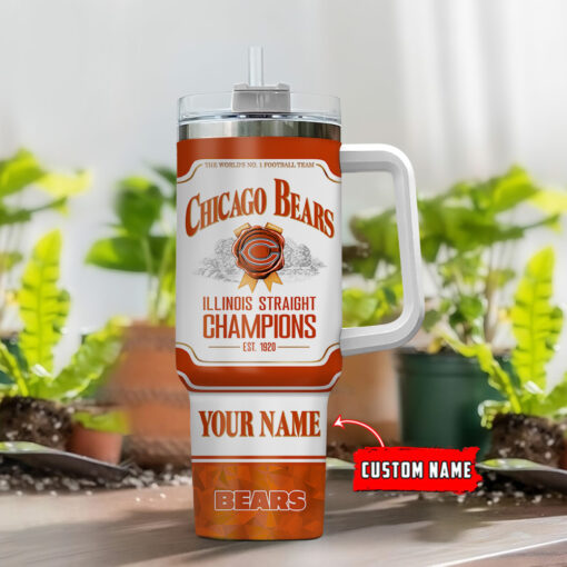 chicago bears nfl jim beam custom stanley quencher 40oz stainless steel tumbler with handle sdwmr