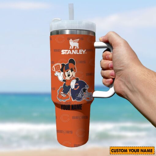 chicago bears nfl mickey mouse custom stanley quencher 40oz stainless steel tumbler with handle neh0v