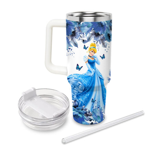 cinderella disney princess cartoon custom stanley quencher 40oz stainless steel tumbler with handle tqz3z