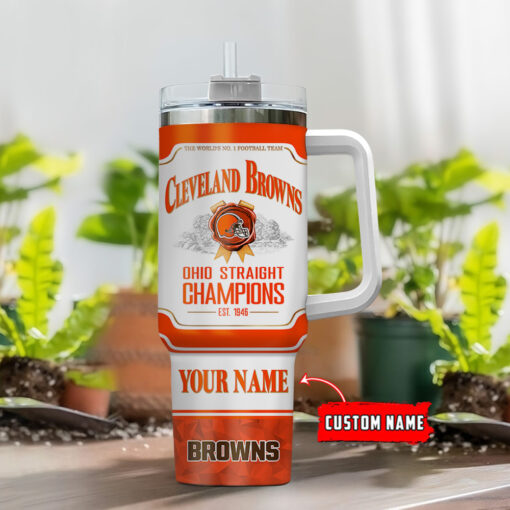 cleveland browns nfl jim beam custom stanley quencher 40oz stainless steel tumbler with handle g6oca