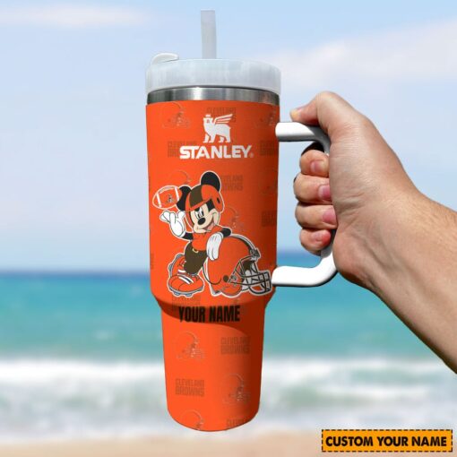 cleveland browns nfl mickey mouse custom stanley quencher 40oz stainless steel tumbler with handle l5sji