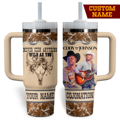 cody johnson music custom stanley quencher 40oz stainless steel tumbler with handle rsyrm 1