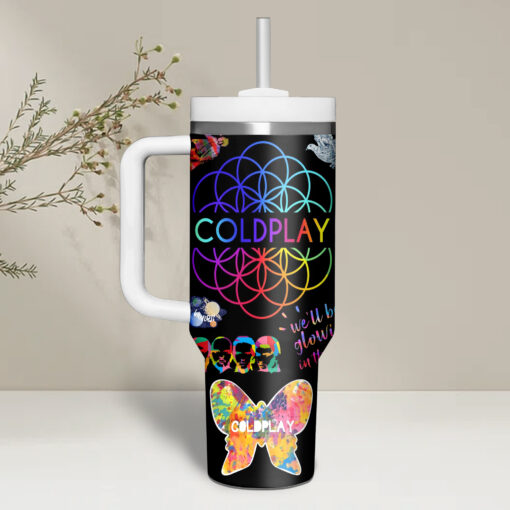 coldplay music custom stanley quencher 40oz stainless steel