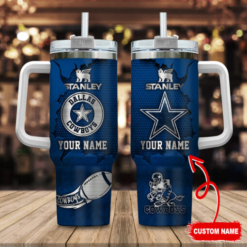 dallas cowboys nfl metal style custom stanley quencher 40oz stainless steel tumbler with handle 0reui 1