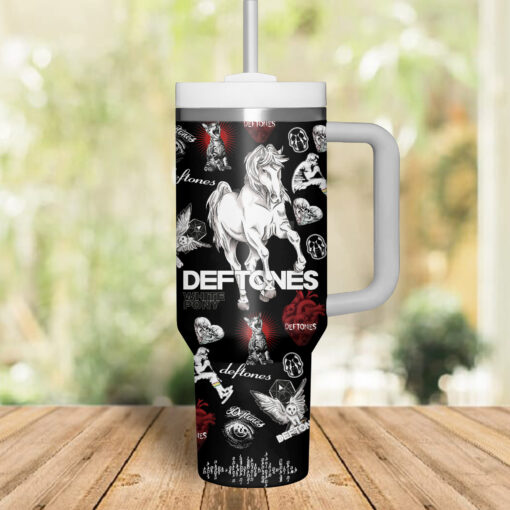 deftones music custom stanley quencher 40oz stainless steel