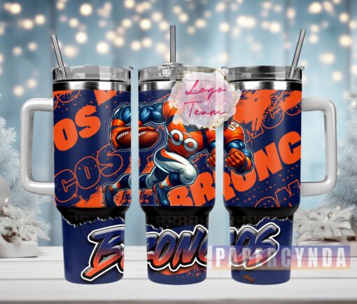 denver broncos custom stanley quencher 40oz stainless steel tumbler with handle mygys