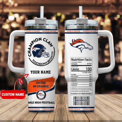 denver broncos nfl champion claw custom stanley quencher 40oz stainless steel tumbler with handle 1dmbv 1