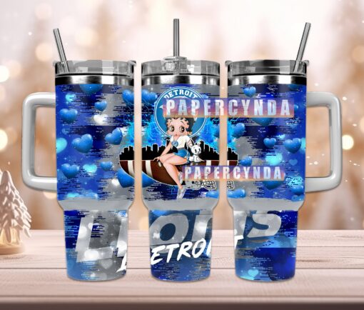 detroit lions custom stanley quencher 40oz stainless steel tumbler with handle ycfbw