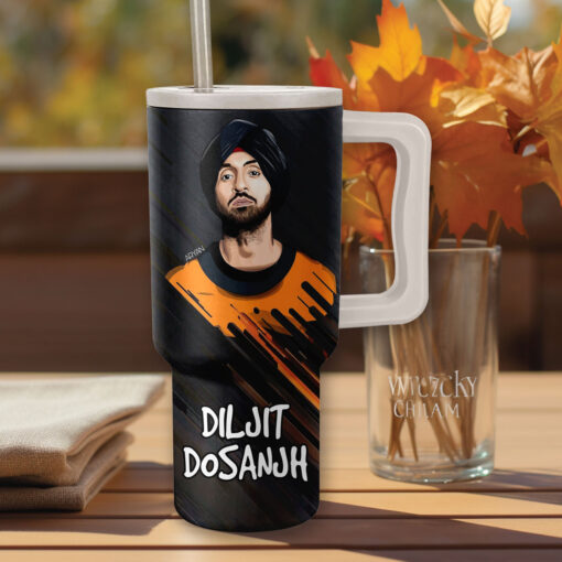 diljit dosanjh music custom stanley quencher 40oz stainless steel tumbler with handle f9j7b