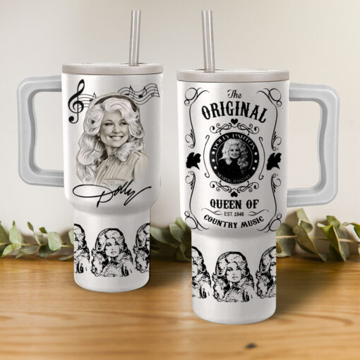 dolly parton the original queen of country music music custom stanley quencher 40oz stainless steel tumbler with handle ghryj 1