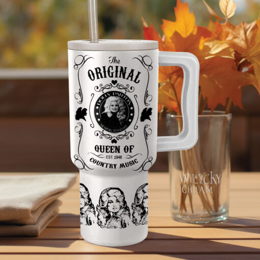 dolly parton the original queen of country music music custom stanley quencher 40oz stainless steel tumbler with handle zvzsn