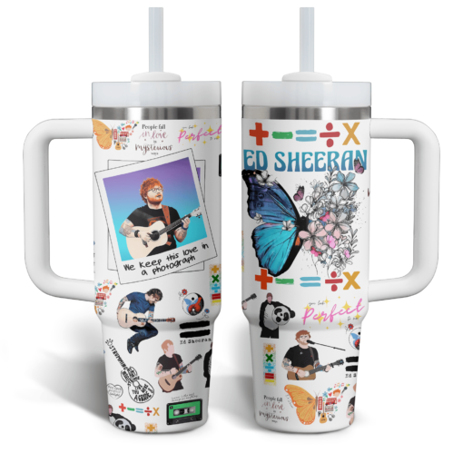 ed sheeran music custom stanley quencher 40oz stainless steel tumbler with handle