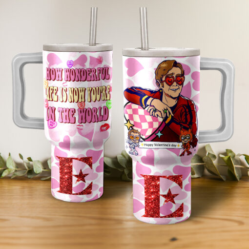 elton john happy valentine music custom stanley quencher 40oz stainless steel tumbler with handle evyc5 1