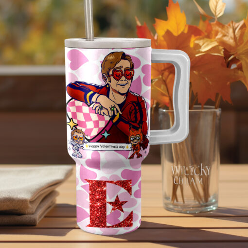 elton john happy valentine music custom stanley quencher 40oz stainless steel tumbler with handle ywcoy