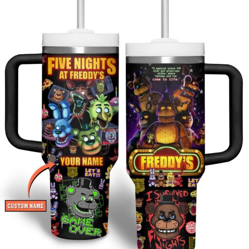 five nights at freddys cartooncustom stanley quencher 40oz stainless steel tumbler with handle 28fd4 1