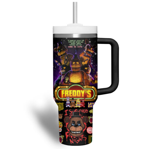 five nights at freddys cartooncustom stanley quencher 40oz stainless steel tumbler with handle