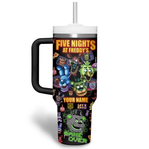 five nights at freddys cartooncustom stanley quencher 40oz stainless steel tumbler with handle latea