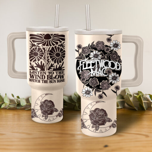 fleetwood mac band music custom stanley quencher 40oz stainless steel tumbler with handle uh0k5 1