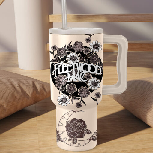 fleetwood mac band music custom stanley quencher 40oz stainless steel tumbler with handle