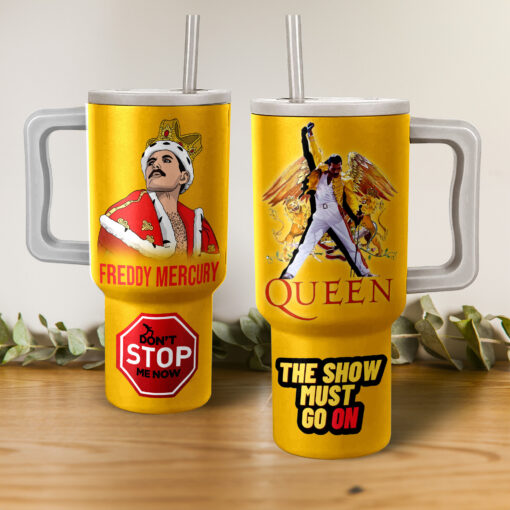 freddy mercury queen music custom stanley quencher 40oz stainless steel tumbler with handle u1xgt 1