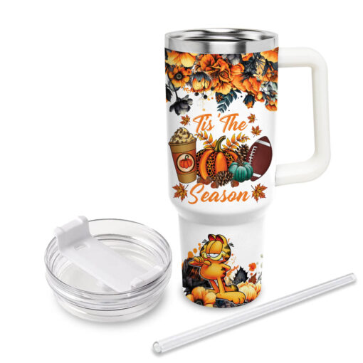 garfield garfield cartoon custom stanley quencher 40oz stainless steel tumbler with handle 1hla0