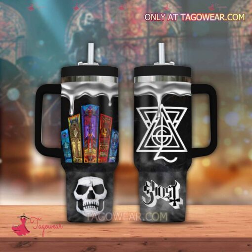 ghost band music custom stanley quencher 40oz stainless steel tumbler with handle 86oph 1