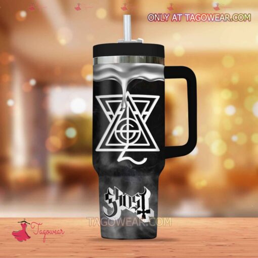 ghost band music custom stanley quencher 40oz stainless steel tumbler with handle bkah8