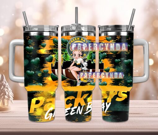 green bay packers custom stanley quencher 40oz stainless steel tumbler with handle 0rjcs