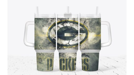 green bay packers football nfl custom stanley quencher 40oz stainless steel tumbler with handle oyglj