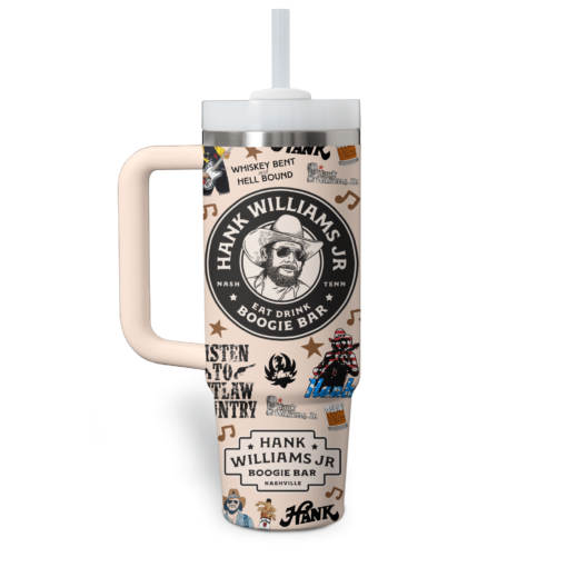 hank williams jr music custom stanley quencher 40oz stainless steel tumbler with handle q8g5y