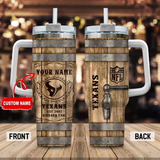 houston texans nfl diehard fan custom stanley quencher 40oz stainless steel tumbler with handle 4op9g 1