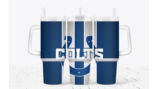 indianapolis colts football nfl custom stanley quencher 40oz stainless steel tumbler with handle jynzy