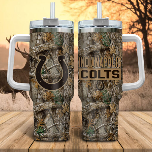 indianapolis colts nfl hunting custom stanley quencher 40oz stainless steel tumbler with handle cu4tl 1