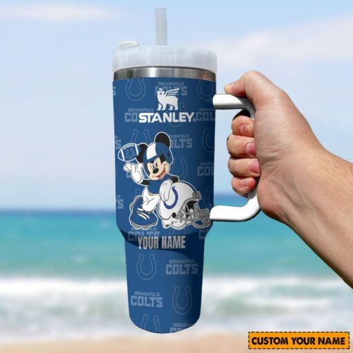 indianapolis colts nfl mickey mouse custom stanley quencher 40oz stainless steel tumbler with handle 9ocyp