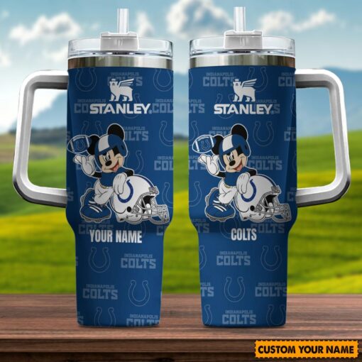 indianapolis colts nfl mickey mouse custom stanley quencher 40oz stainless steel tumbler with handle za0ky 1