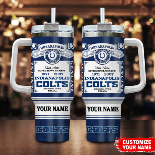 indianapolis colts nfl super bowl champs pride custom stanley quencher 40oz stainless steel tumbler with handle l1try 1