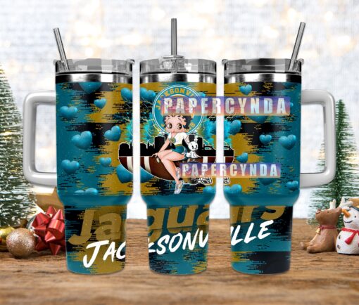 jacksonville jaguars custom stanley quencher 40oz stainless steel tumbler with handle bynj3