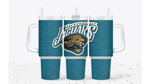 jacksonville jaguars football nfl custom stanley quencher 40oz stainless steel tumbler with handle