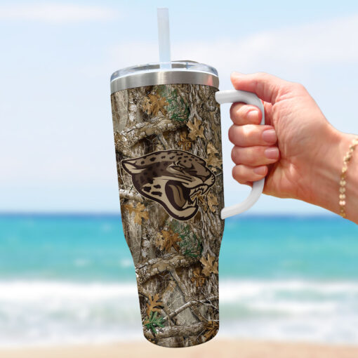 jacksonville jaguars nfl hunting custom stanley quencher 40oz stainless steel tumbler with handle